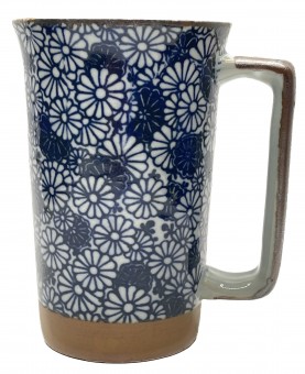 Mug à thé Japonais à motifs marguerite bleue 40cl