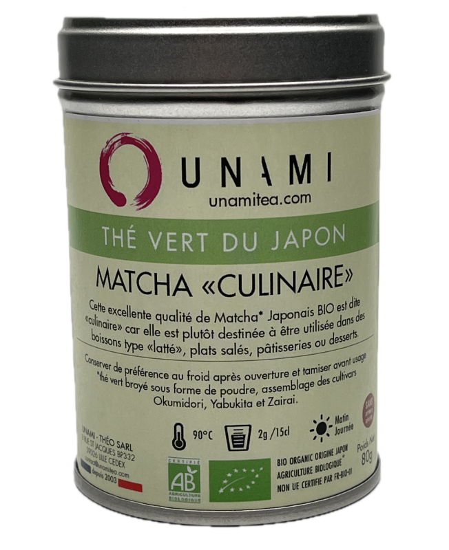 Matcha Culinaire BIO* pour Latte et pâtisseries - Thé Vert Japonais broyé en poudre