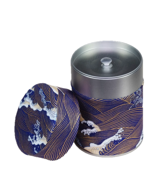 Boîte à Thé En Métal Style Japonais - Capacité 225g, Dimensions 8,8x8,8x11,5cm, Couvercle à Charnière