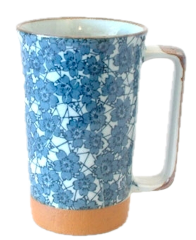 Mug à thé Grosses Fleurs bleues capacité 40cl