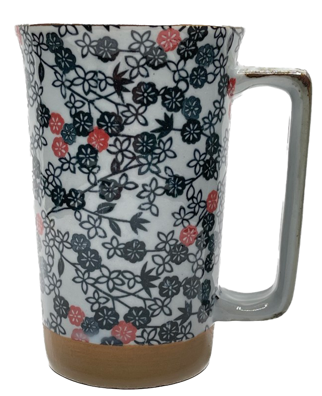 Mug à thé Japonais à motifs Feuille Noire capacité 40cl