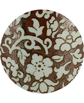 Mug à thé Fleur Feuille Stylise Fond Brun capacité 40cl