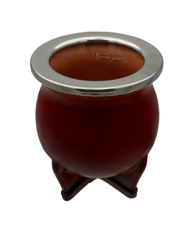 Maté calebasse en céramique doublé en cuir