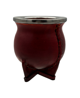 Maté calebasse en céramique doublé en cuir