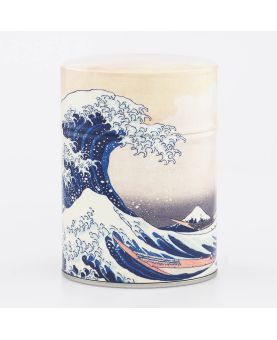 Boîte à thé Classique Hokusai double couvercle en métal