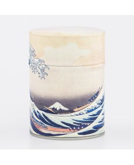 Boîte à thé Classique Hokusai double couvercle en métal