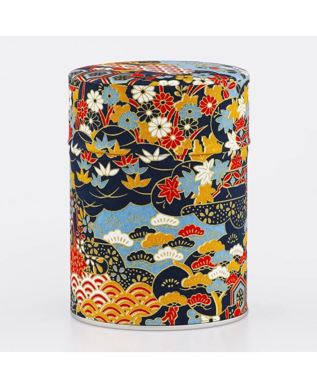 Boîte à thé en papier Japonais - Sanuki - double couvercle en métal