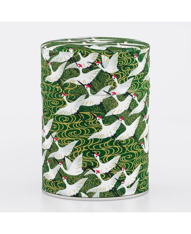 Boîte à thé en papier Japonais - Seiche - double couvercle en métal