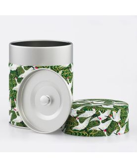 Boîte à thé en papier Japonais - Seiche - double couvercle en métal