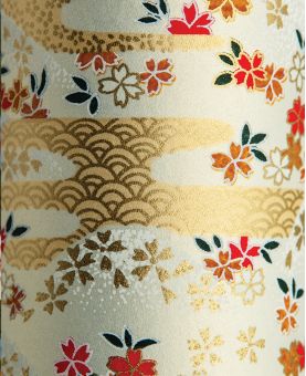 Boîte à thé en papier Japonais - Fleurs de brume - double couvercle en métal