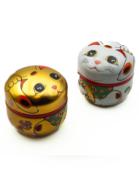 Boite à thé ronde chat