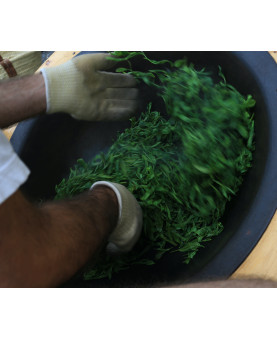cuisson du thé vert au wok