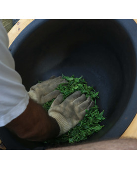 cuisson du thé vert au wok