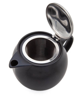 Théière Céramique Noire Mate 45 cl - Japon ouverte